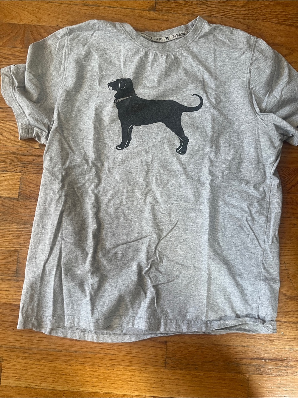 The Black Dog Gray Tee with Black Dog Silhouette
